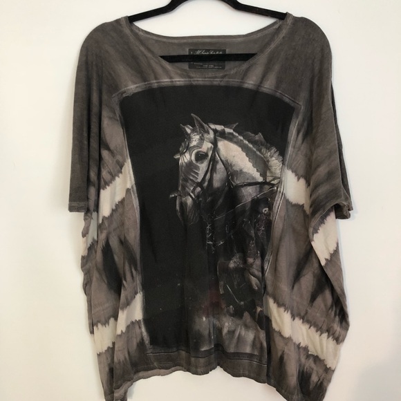 Allsaints Tie Dye Horse Oversized Tee 